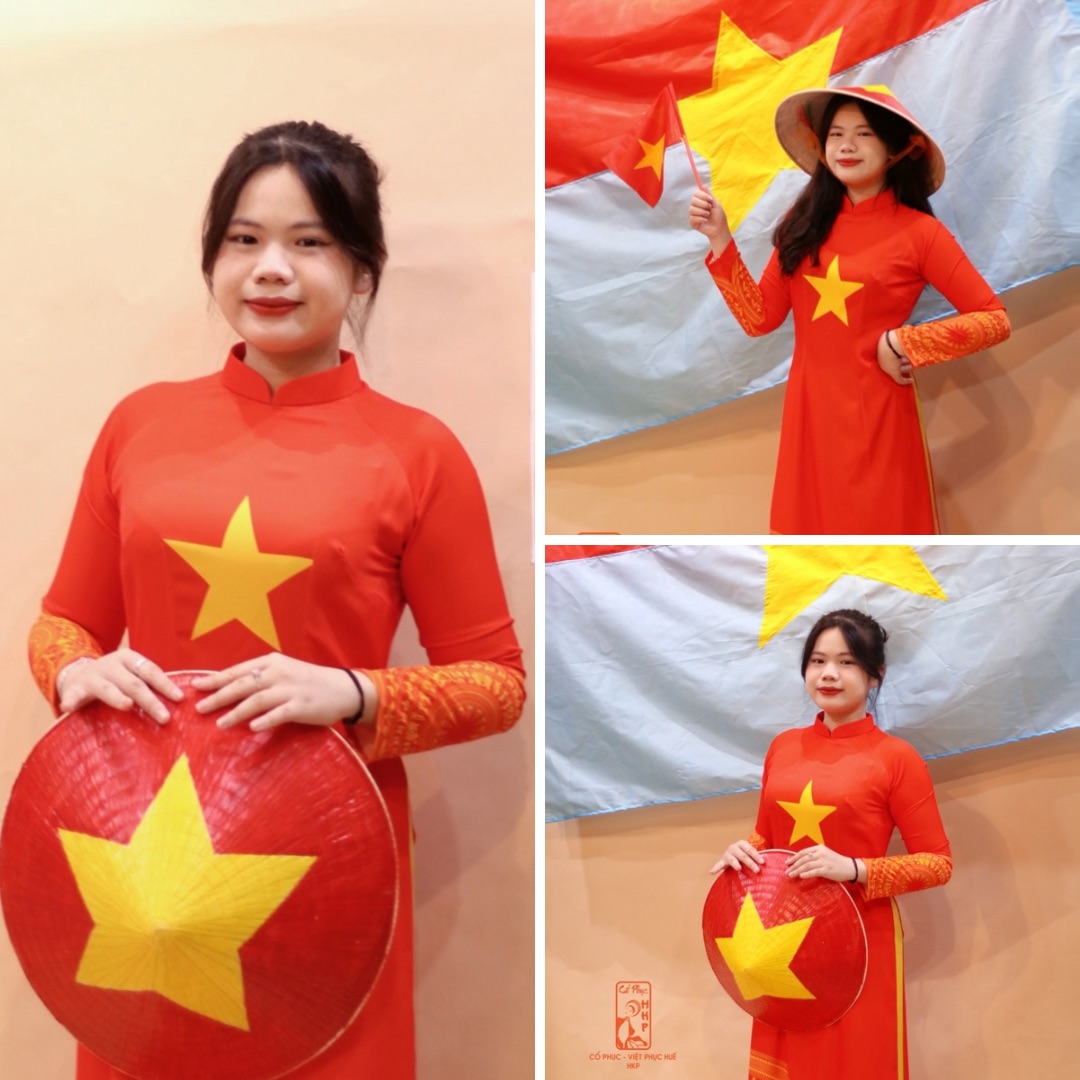 ÁO DÀI CỜ ĐỎ SAO VÀNG